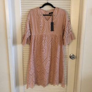 Pink eyelet dress